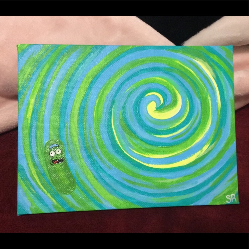 Pickle Rick painting